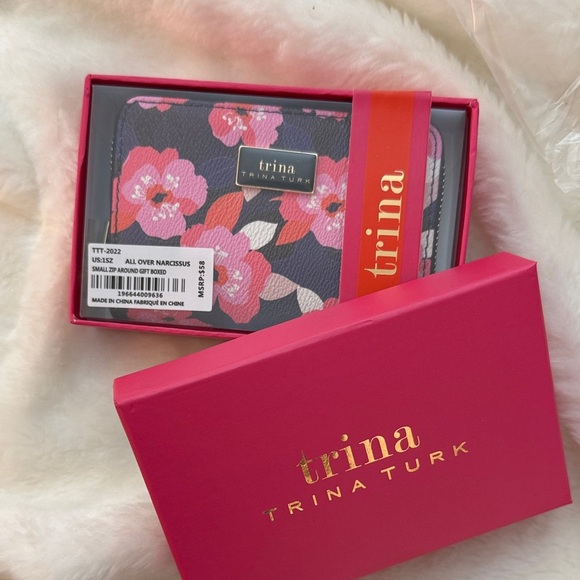 Trina Turk Pink and Purple Floral Wallet - Picture 11 of 12